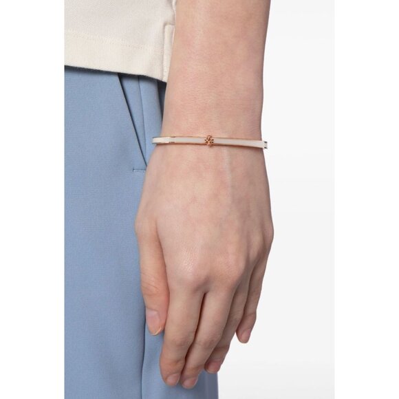 TORY BURCH WHITE AND GOLD KIRA ENAMEL BRACELET - Picture 5 of 5